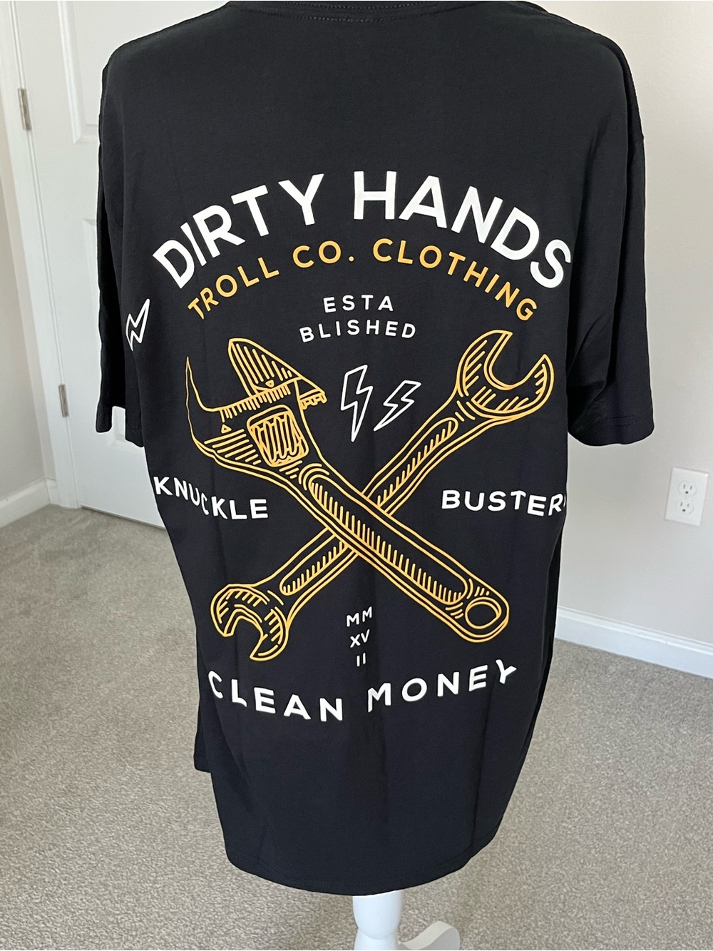 NWT Troll Co. Dirty Hands Clean Money Black Short Sleeve T-Shirt Size L & 3X - Picture 10 of 12